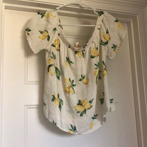 Off the Shoulder Lemon Top